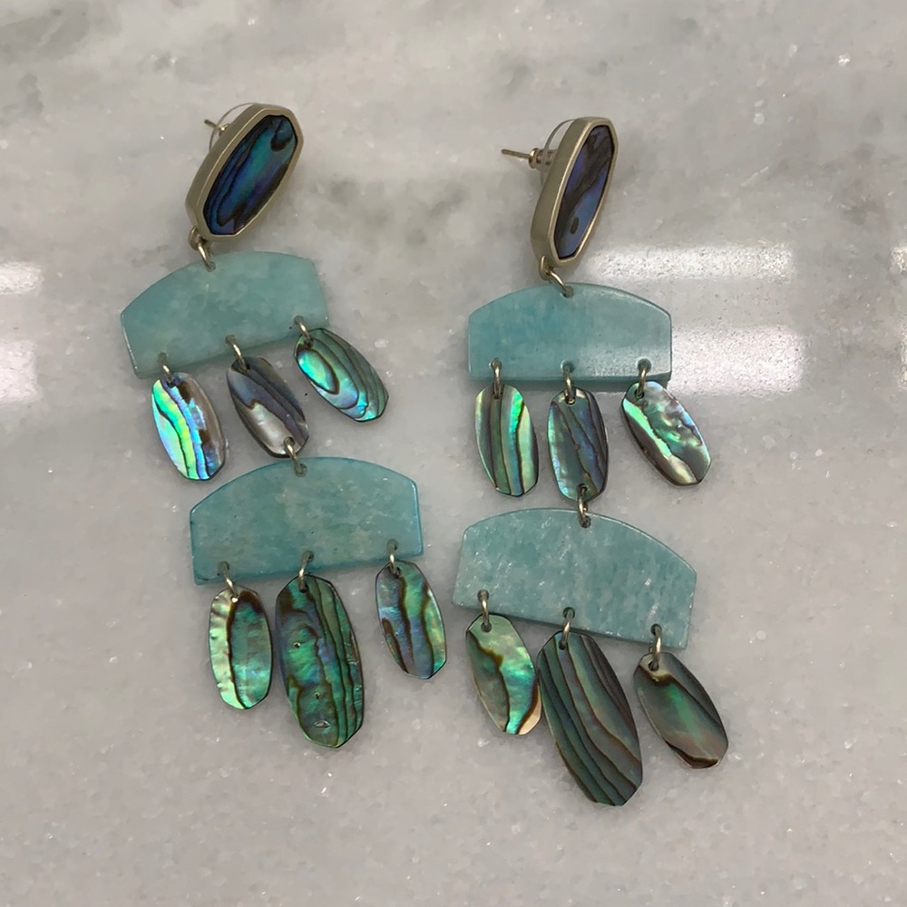 Kendra Scott earrings in Abalone Shell